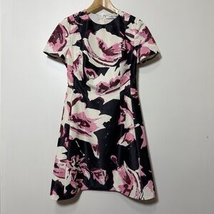 Christian Dior 2015 Cruise Collection Floral Mini Dress Womens US6 Black Pink